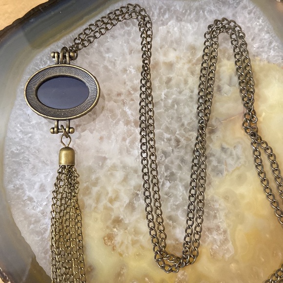 Sold do not share Dark blue tassel necklace - Picture 7 of 11